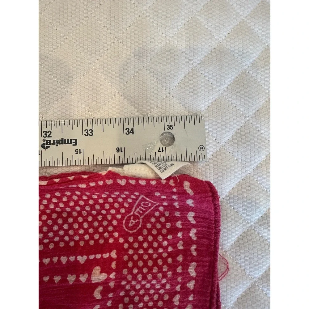 American Eagle Outfitters Pink Cotton Key Heart Print Scarf Wrap One Size
